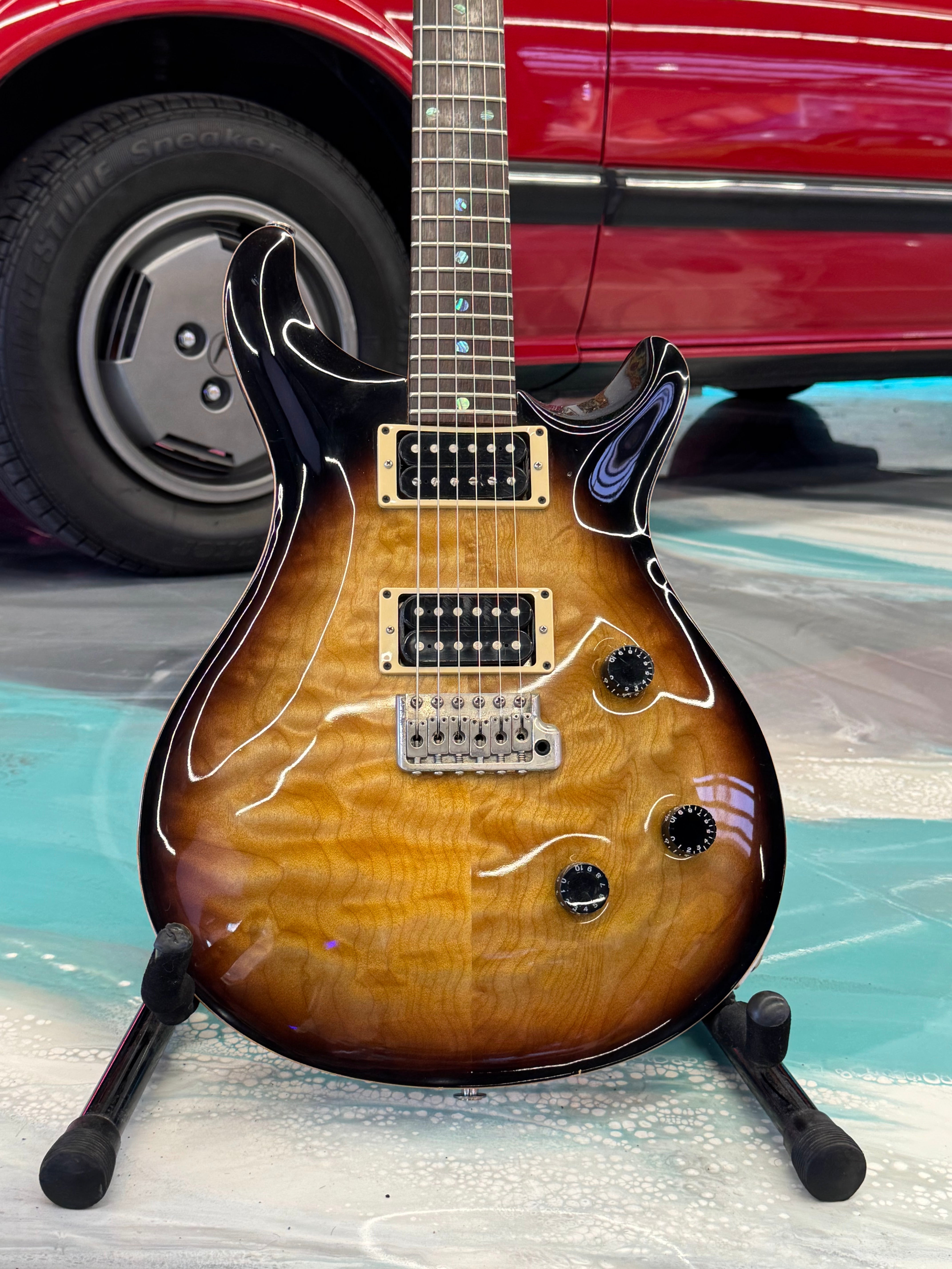 1989 Paul Reed Smith CE-24 Two Tone Tobacco Black Sunburst Quilt Maple Top w/Brazilian Rosewood on Maple Neck