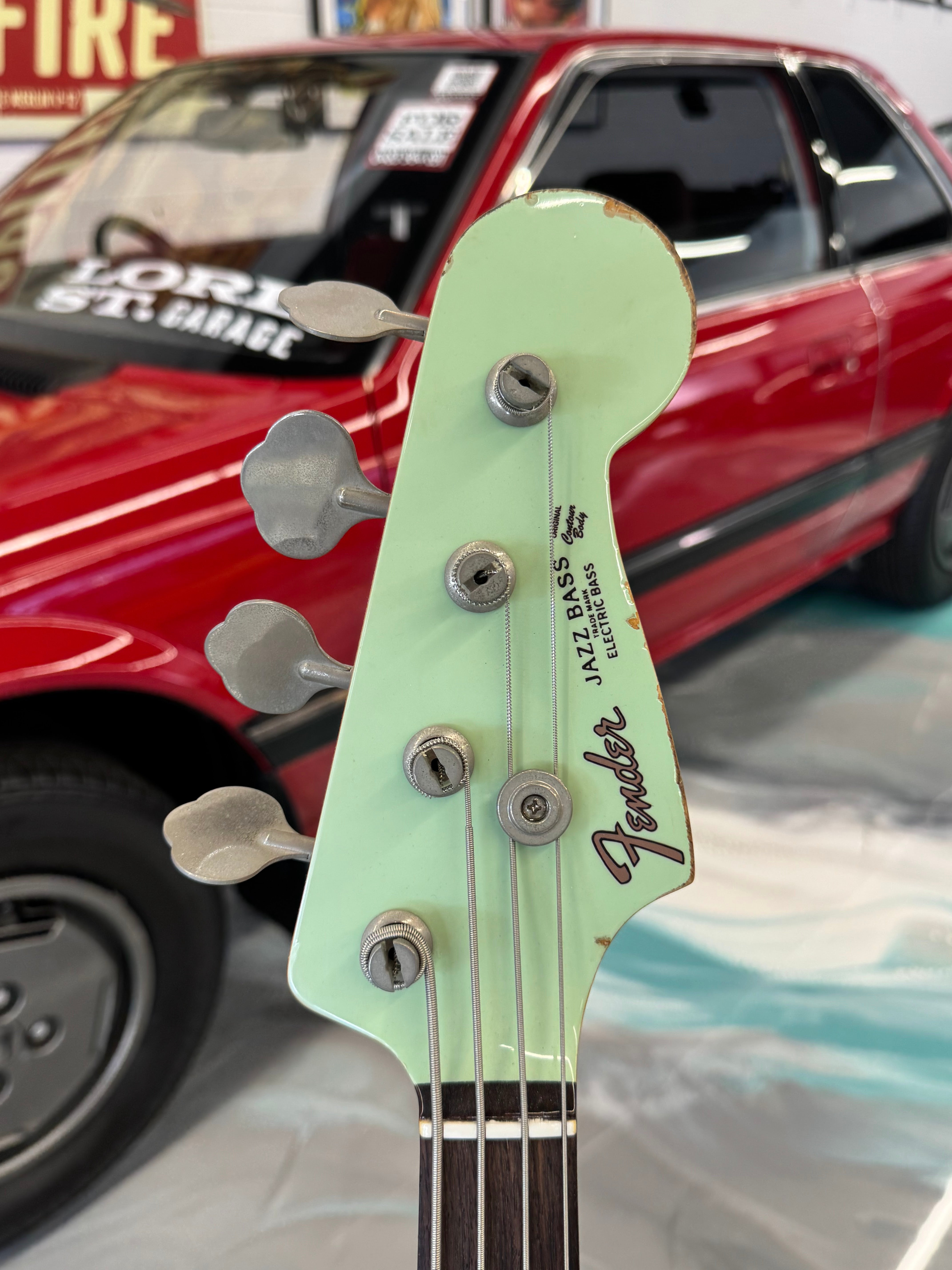 REISSUE 1963 Fender Jazz w/Custom Paint Relic in Sea Foam Green w/matching Headstock