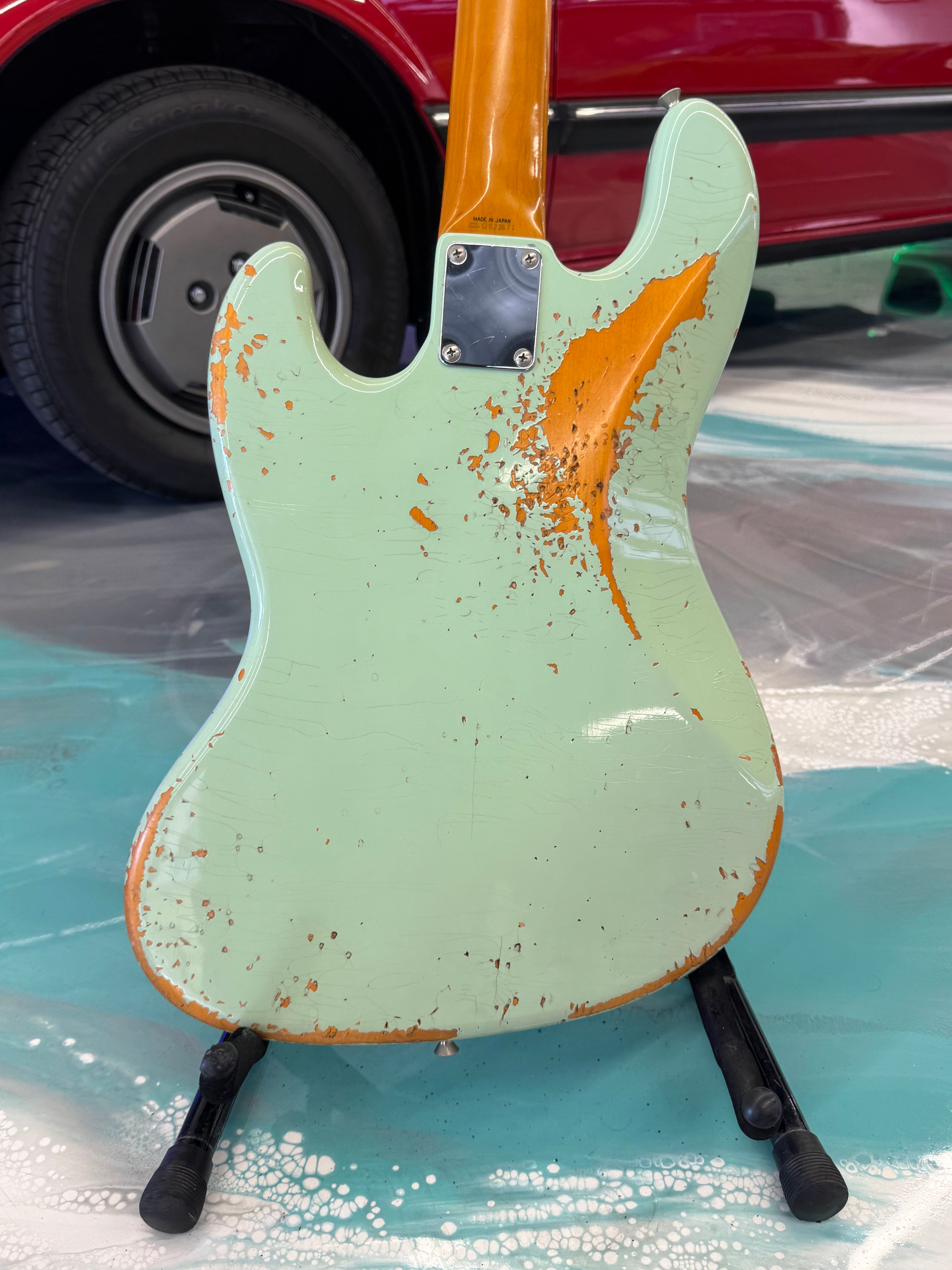 REISSUE 1963 Fender Jazz w/Custom Paint Relic in Sea Foam Green w/matching Headstock