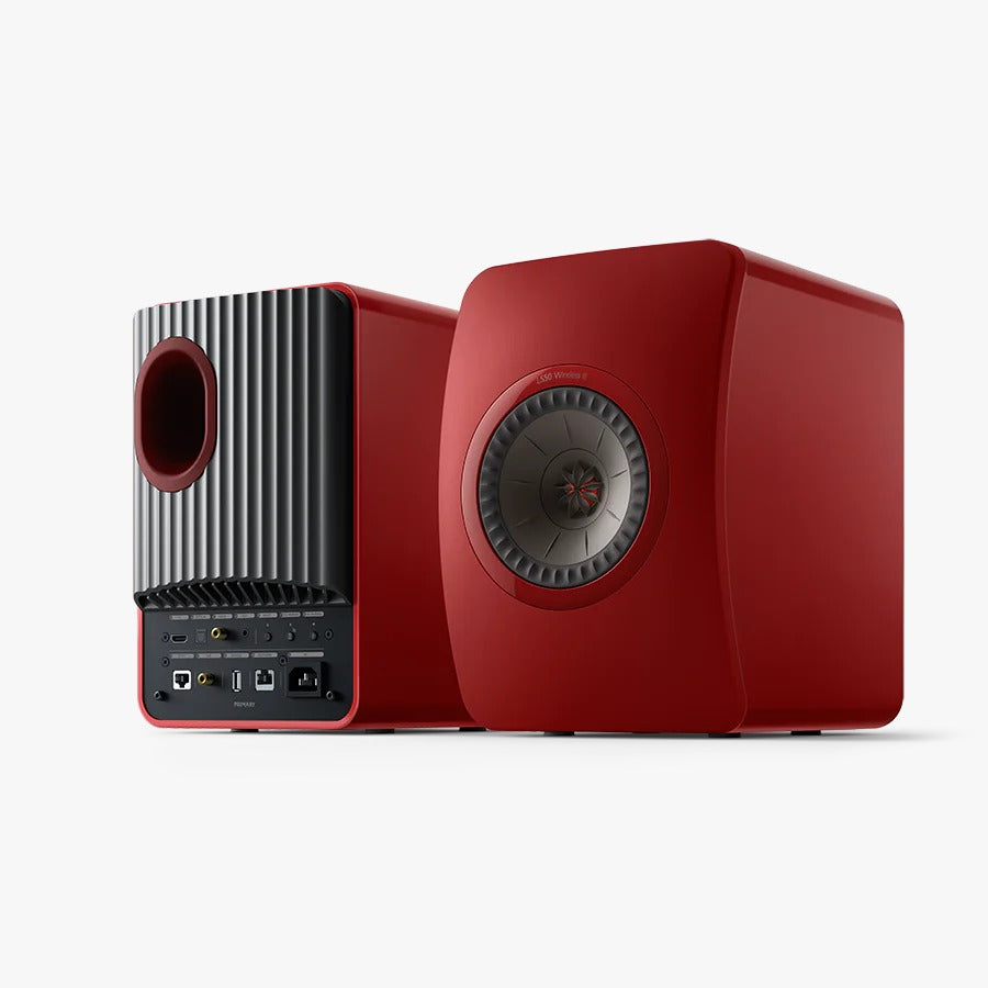 KEF LS50II Wireless Bookshelf Speakers - Crimson Red