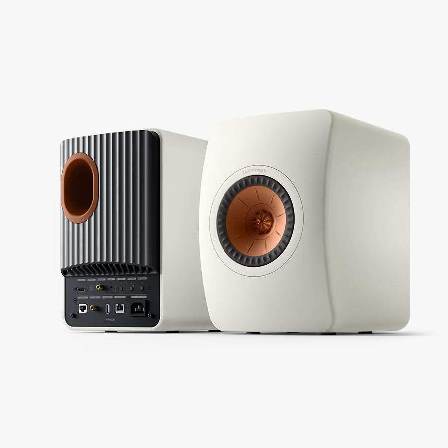 KEF LS50II Wireless Bookshelf Speakers - Mineral White (pair)