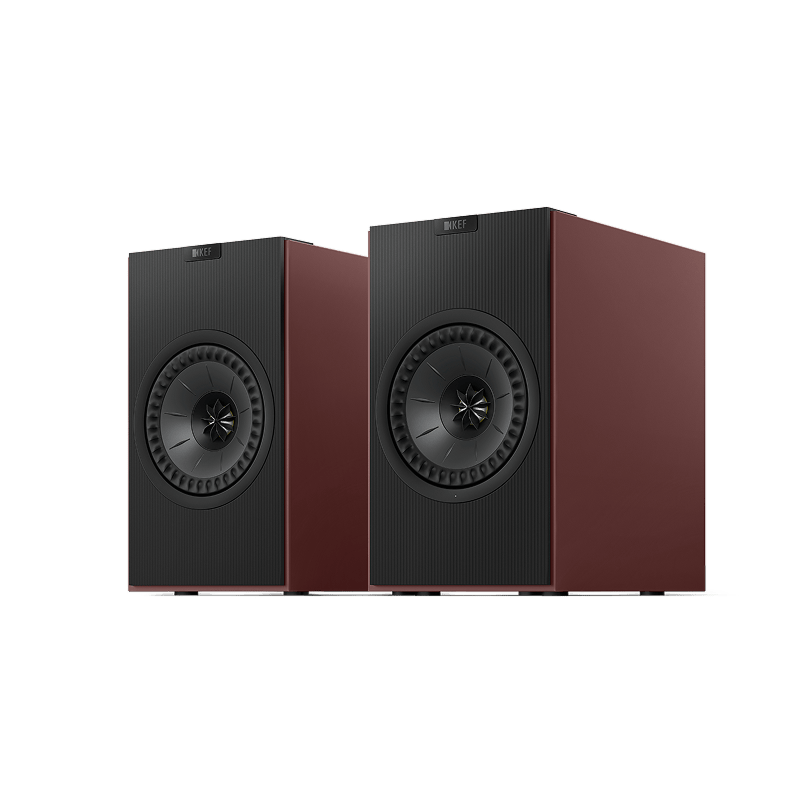 KEF Coda W Wireless Bookshelf Speakers - Vintage Burgandy