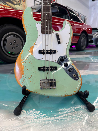 REISSUE 1963 Fender Jazz w/Custom Paint Relic in Sea Foam Green w/matching Headstock