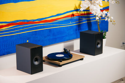 PROMO!! KEF Coda W Wireless HiFi Speaker (Dark Titanium) + Audio Technica LPW40 Turntable