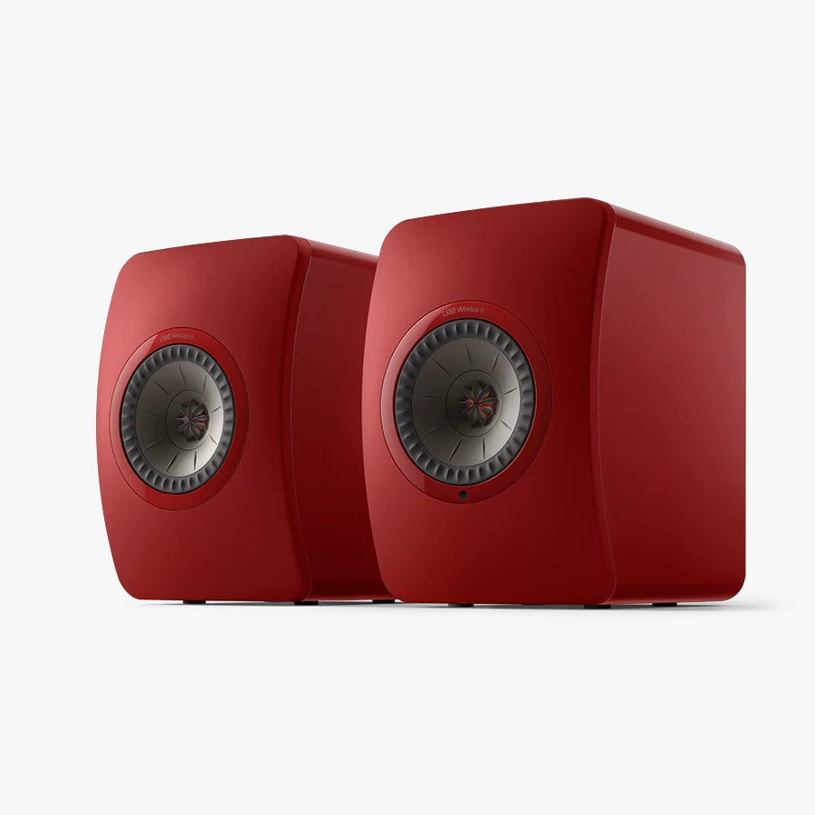 KEF LS50II Wireless Bookshelf Speakers - Crimson Red