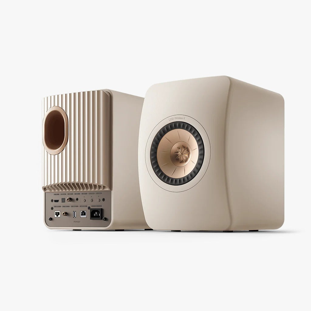 KEF LS50II Wireless Bookshelf Speakers - Sand Shell