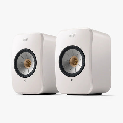 KEF LSXII Wireless Bookshelf Speakers - Mineral White