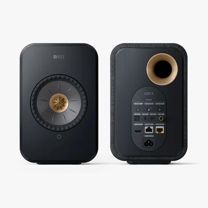 KEF LSXII Wireless Bookshelf Speakers - Carbon Black
