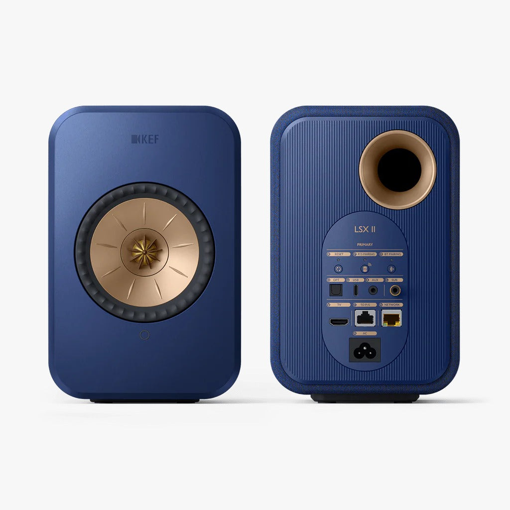 KEF LSXII Wireless Bookshelf Speakers - Cobalt Blue