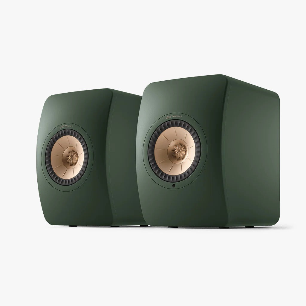 KEF LS50II Wireless Bookshelf Speakers - Moss Green
