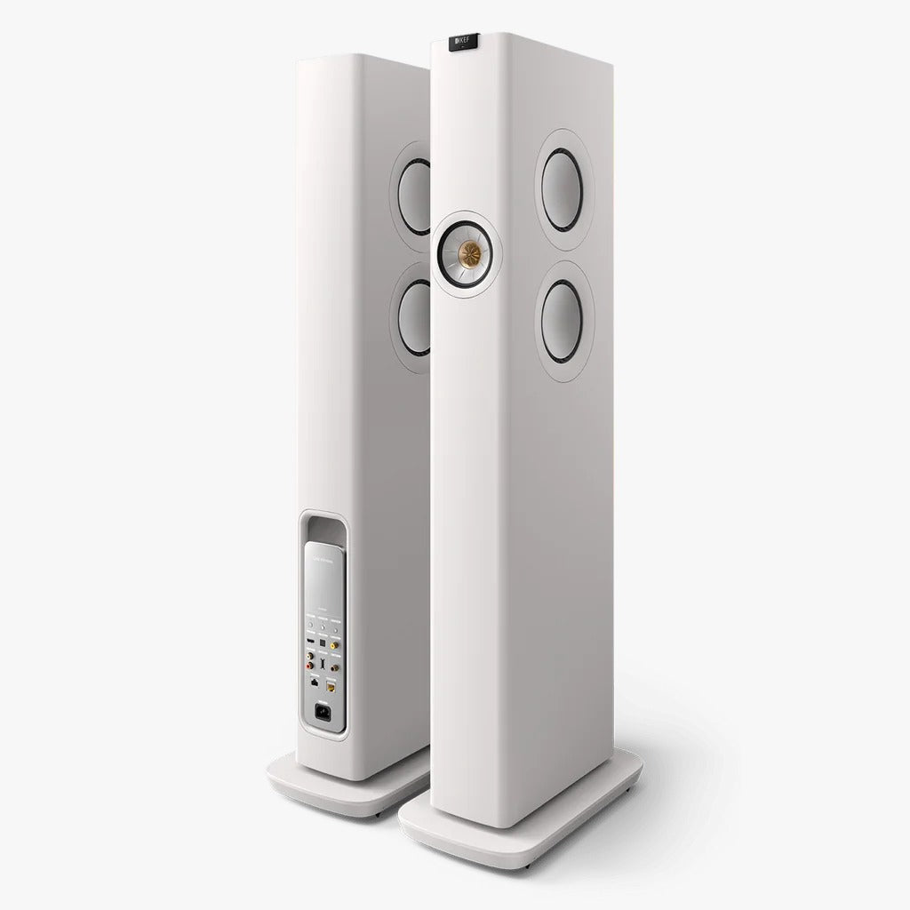 KEF LS60 Wireless Floorstanding Speakers - Mineral White (pair)