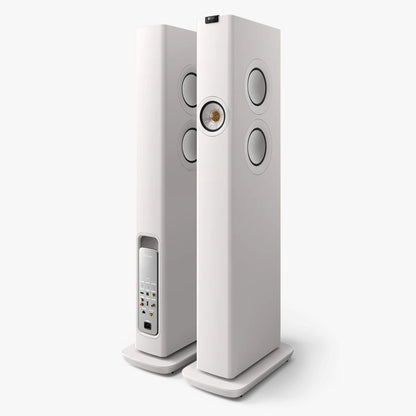 KEF LS60 Wireless Floorstanding Speakers - Mineral White (pair)