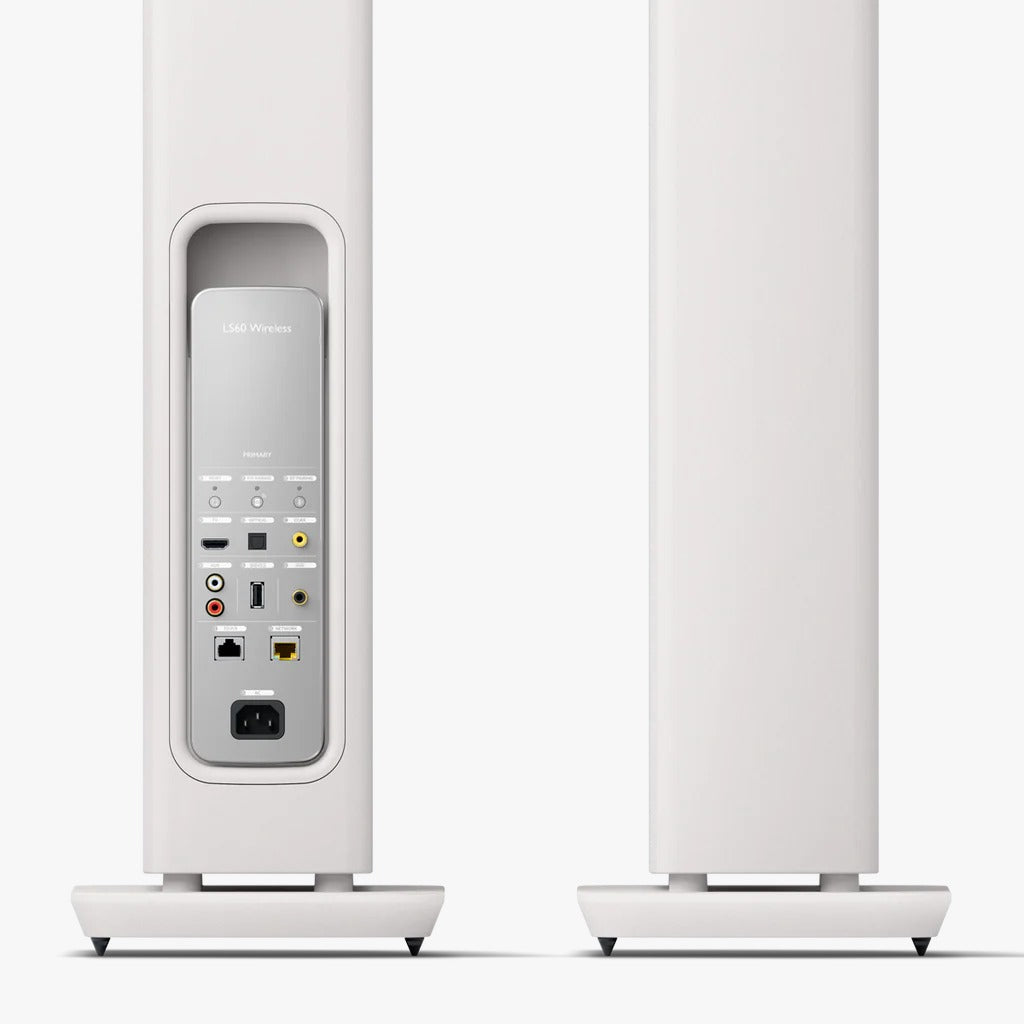 KEF LS60 Wireless Floorstanding Speakers - Mineral White (pair)