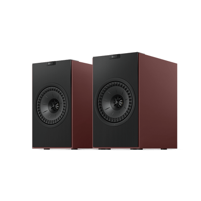 KEF Coda W Wireless Bookshelf Speakers - Vintage Burgandy